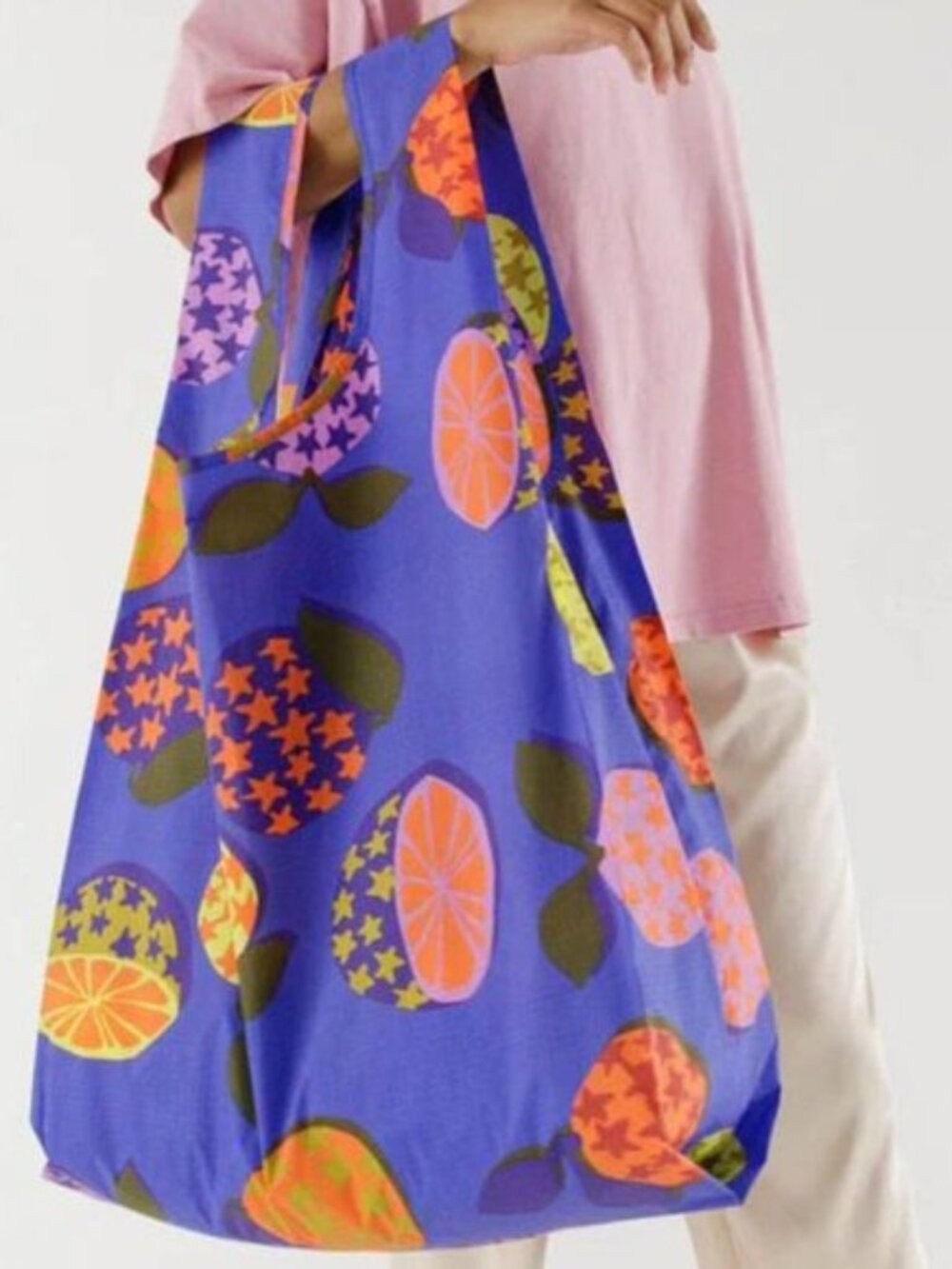 BAGGU Big Reusable Shopping Tote Grapefruit Collage Discontinued and Rare